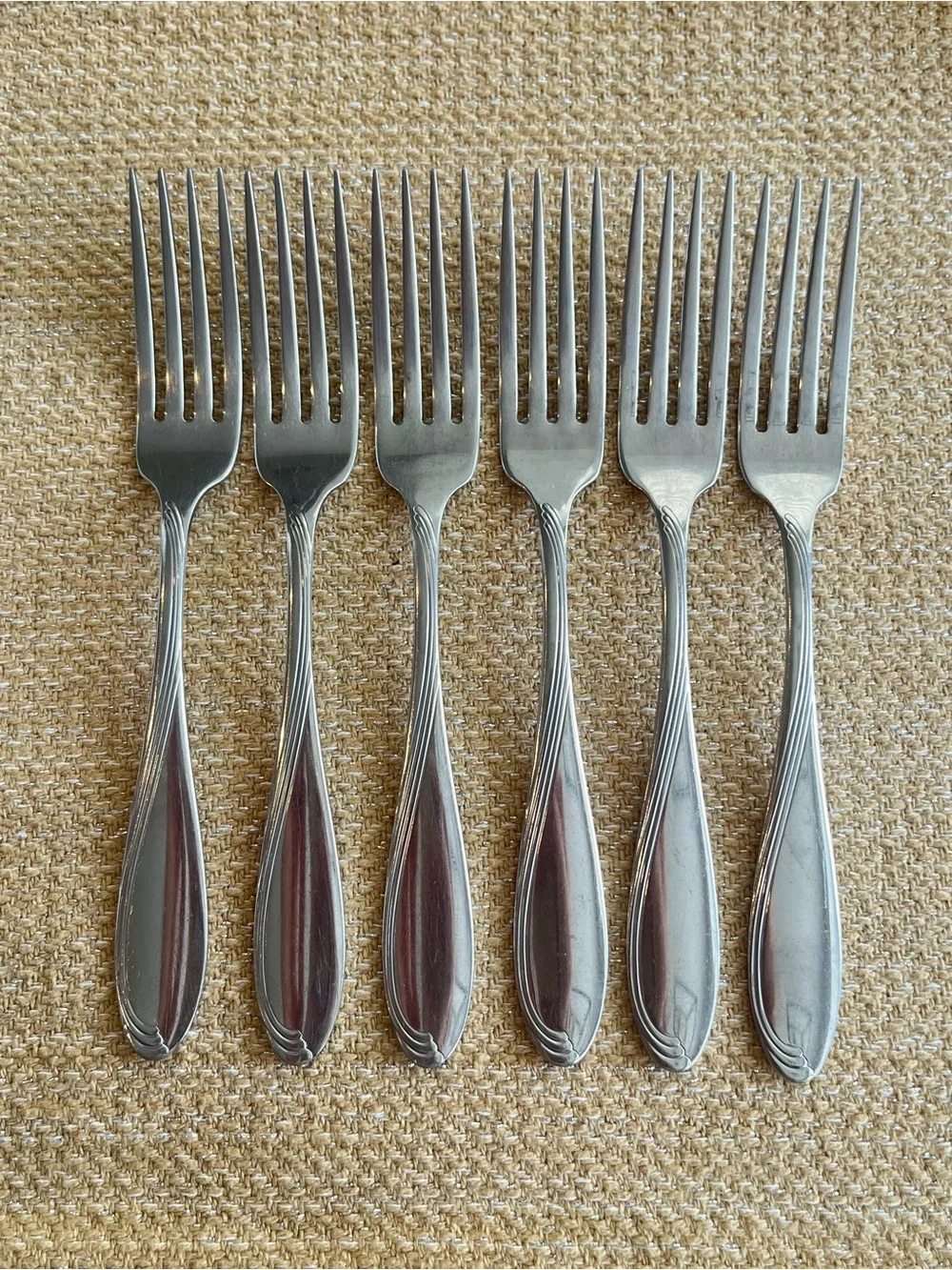 Oneida CAMBER CRESTA Windswept Scroll Stainless Flatware - Dinner Forks (5)
